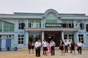Đoàn công tác học viện Hồng Hà thăm quan khu KTX và Trung tâm thể dục thể thao  <br><b> Tác giả:</b> Hải Yến – Phòng Quản lý khoa học & Hợp tác quốc tế 