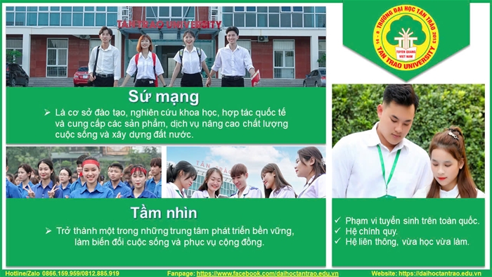 Giới thiệu Sứ mạng - Tầm nhìn của Trường Đại học Tân Trào