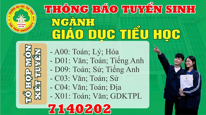 Thông báo tuyển sinh ngành Giáo dục tiểu học