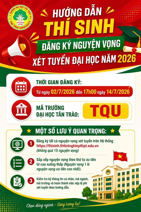 Hướng dẫn đăng ký nguyện vọng xét tuyển đại học năm 2026