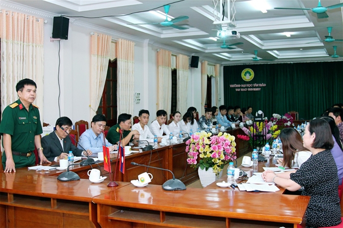 Đại tá Nguyễn Thành Công – Phó chỉ huy trưởng Bộ chỉ huy quân sự tỉnh Tuyên Quang phát biểu tại buổi gặp mặt 